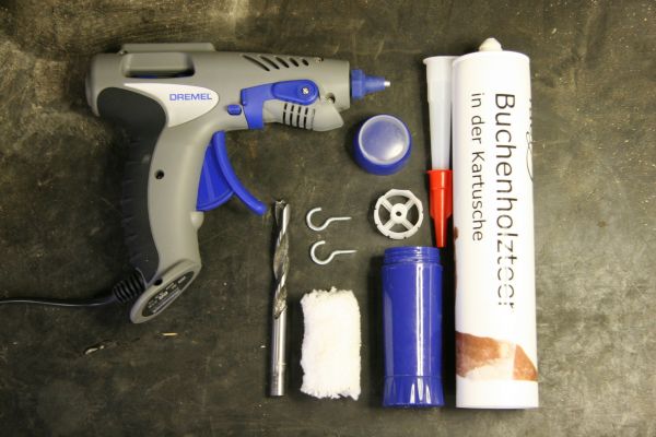 Geruchstarnung Buchenholzteer für die Hosentasche - Material und Werkzeug